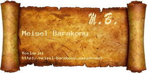Meisel Barakony névjegykártya